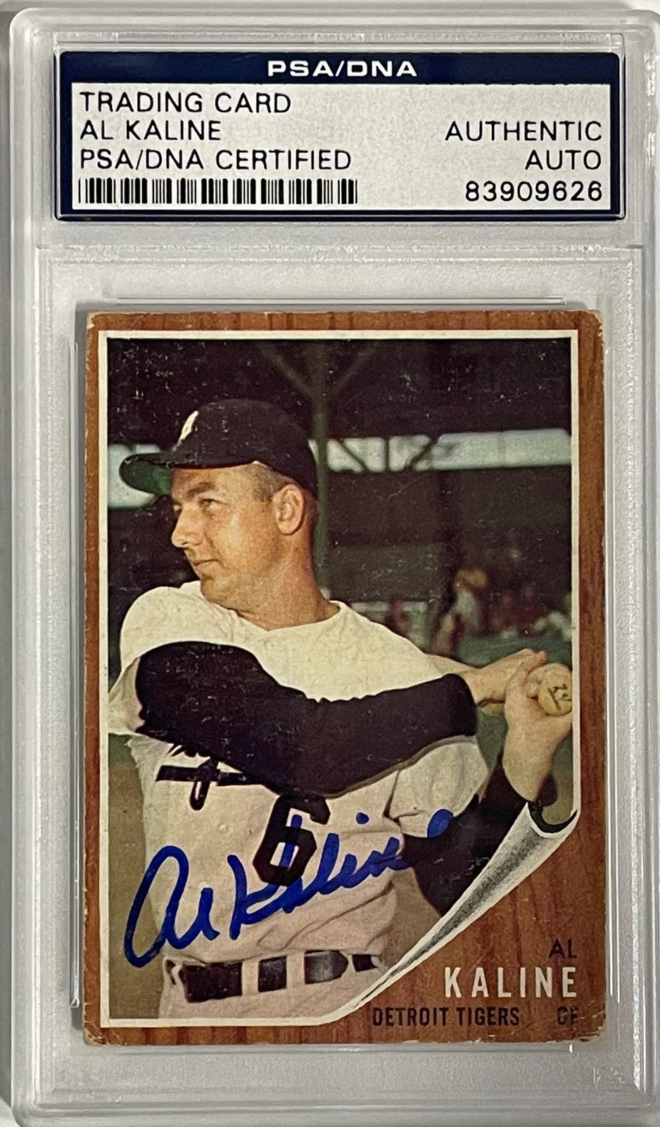 Al Kaline Autographed 1962 Topps Card #150 (PSA)