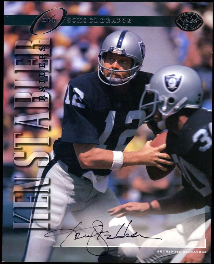Ken Stabler PSA DNA Autograph 1997 Leaf 8x10 Photo Raiders Signed