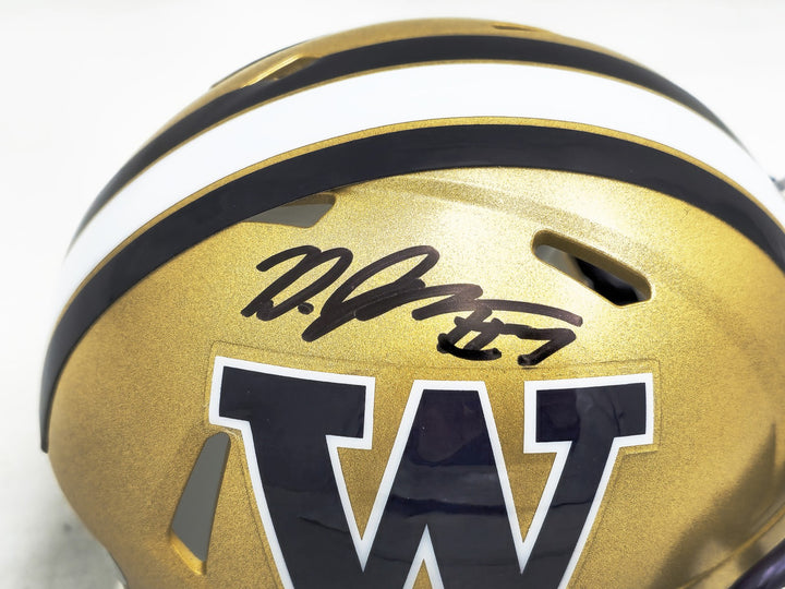 Dillon Johnson Auto Signed Washington Huskies Gold Speed Mini Helmet MCS Holo