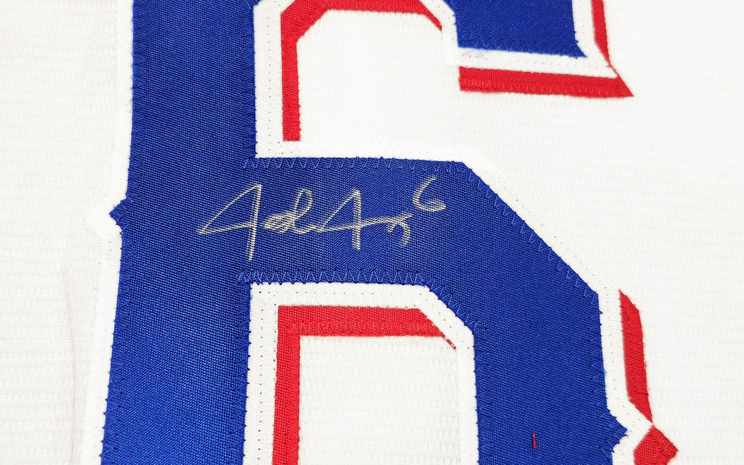 Rangers Josh Jung Signed White Nike Jersey Size 2XLT "23 WS Champs" Beckett Wit