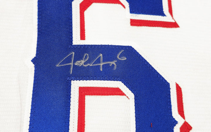 Rangers Josh Jung Signed White Nike Jersey Size 2XLT "23 WS Champs" Beckett Wit