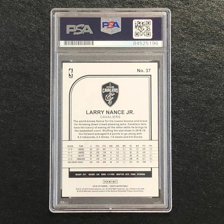 2019-20 NBA Hoops #37 Larry Nance Jr. Signed Card AUTO PSA Slabbed Cavaliers