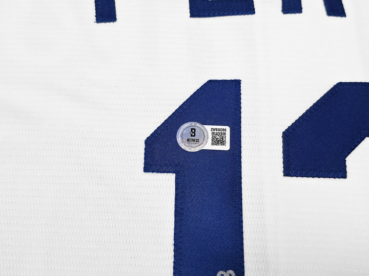 Kansas City Royals Salvador Perez Signed White Nike Jersey Size XL Beckett Wit
