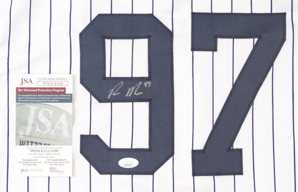 RON MARINACCIO SIGNED #97 NEW YORK YANKEES JERSEY w/ JSA WITNESSED AUTO COA
