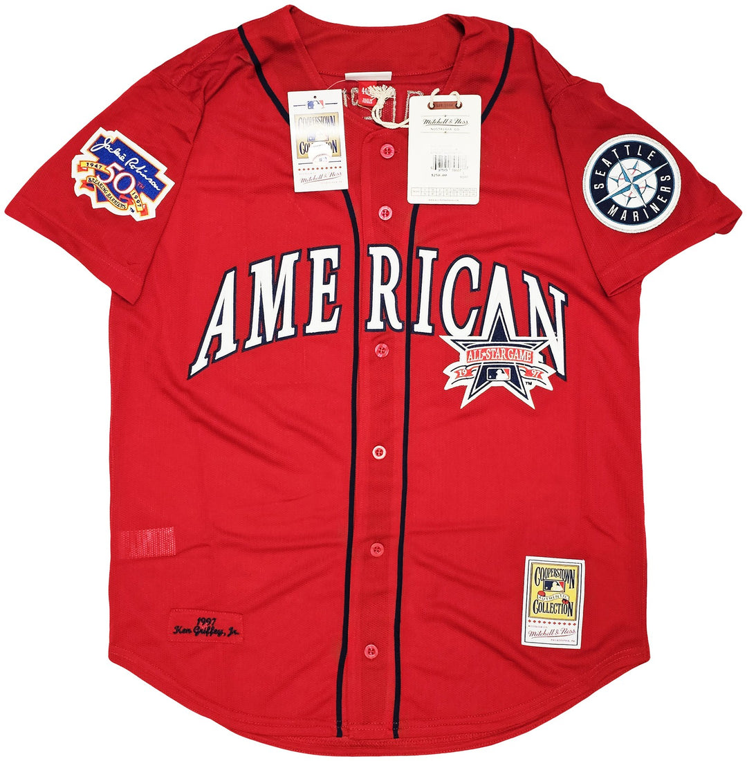 Mariners Ken Griffey Jr. Auto Red Mitchell Ness 97 AS Jersey Jackie Robinson BAS