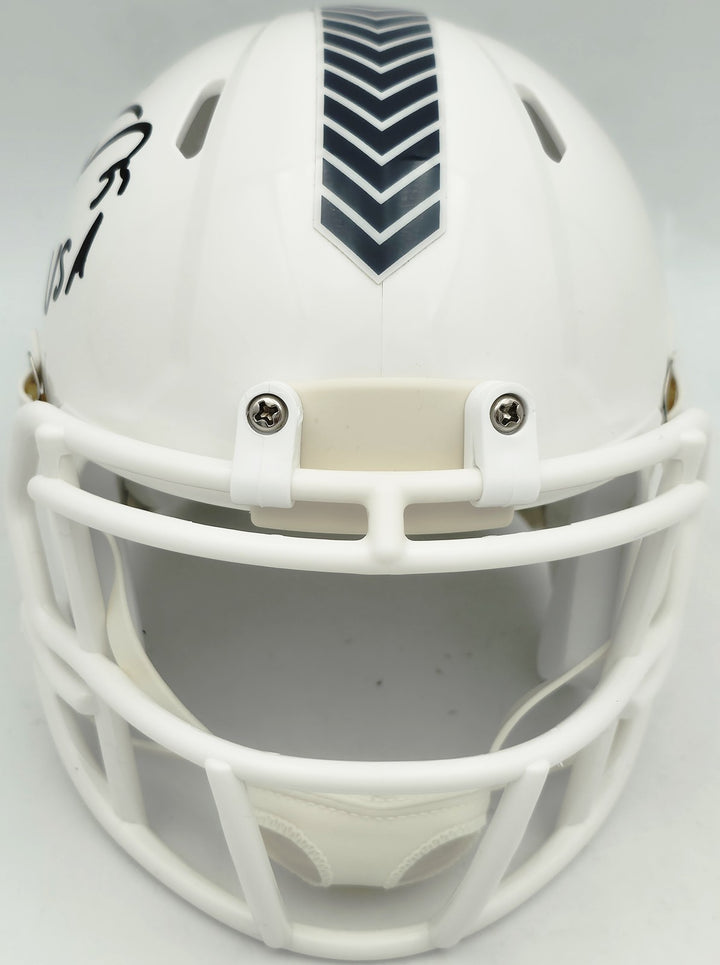 Brian Urlacher Auto Bears White Salute To Service Speed Mini Helmet USA Beckett