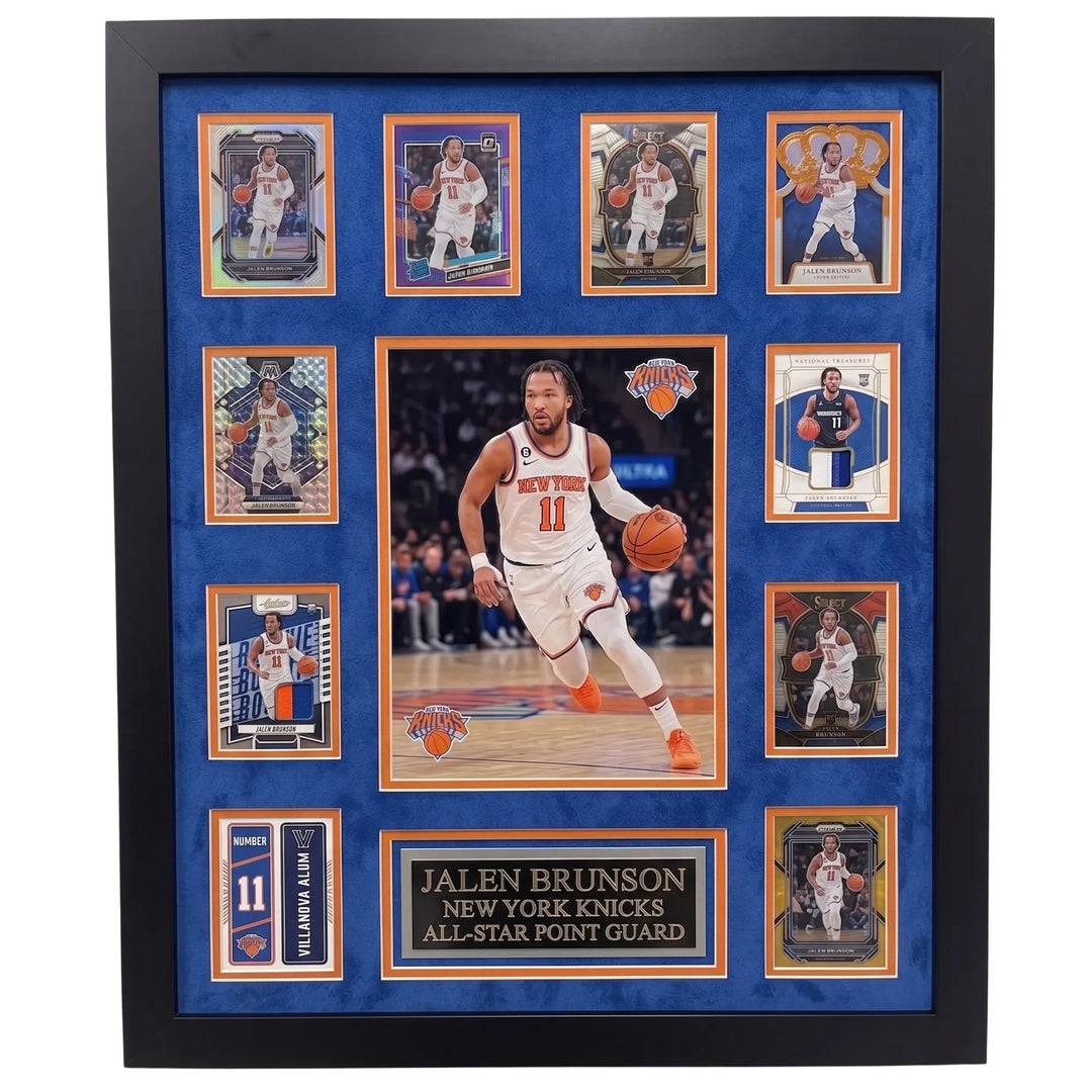 Jalen Brunson 10-Card Custom Framed Display Piece New York Knicks