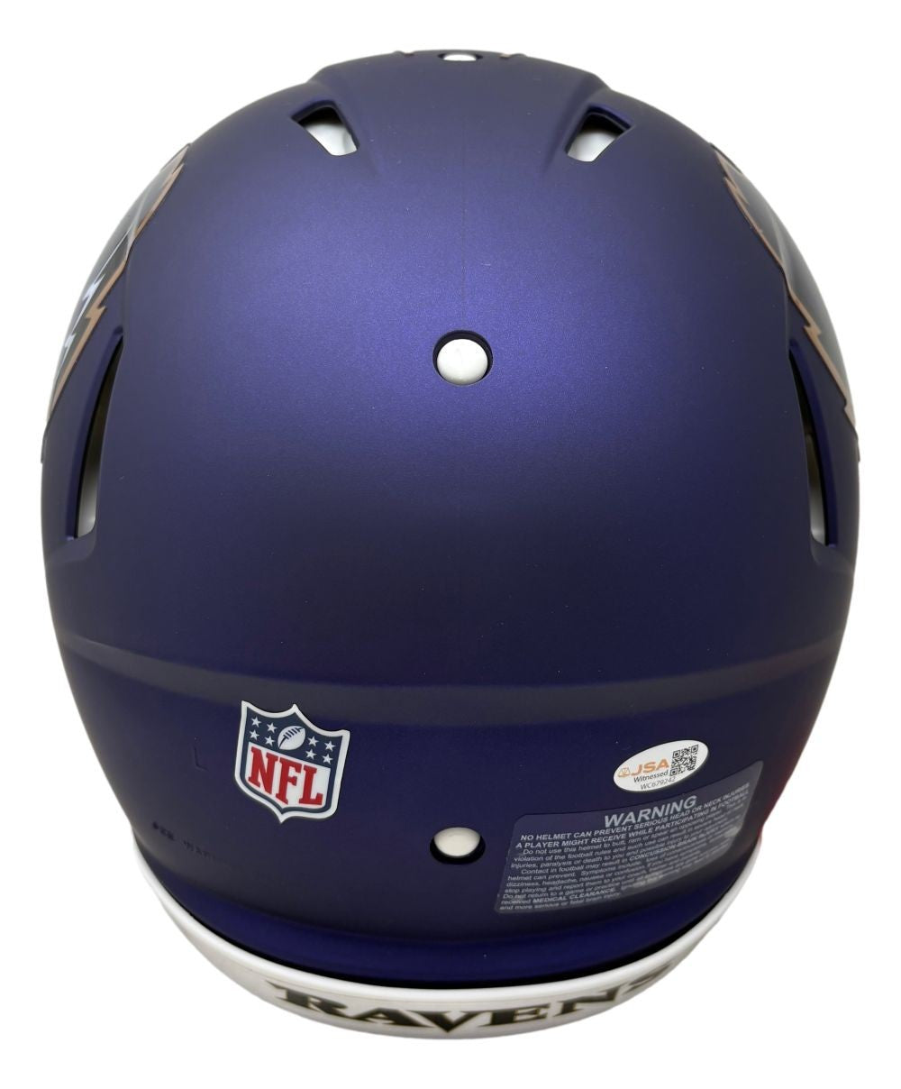 Ray Lewis Signed Baltimore Ravens FS Alternate Purple Authentic Speed Helmet BAS