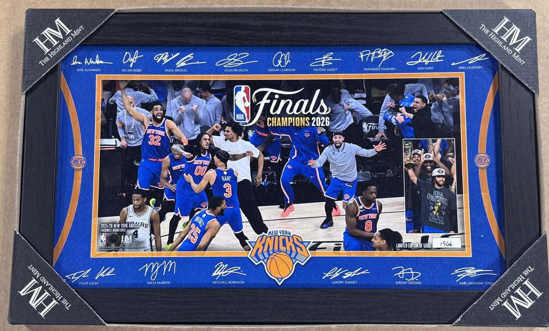 Ny Knicks 2026 NBA Champs Team Celebration Framed Photo Highland Mint OG Brunson