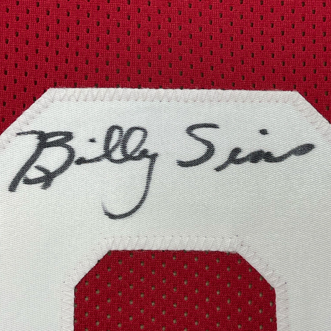 Framed Autographed/Signed Billy Sims 78 HT 33x42 Oklahoma Maroon Jersey JSA COA