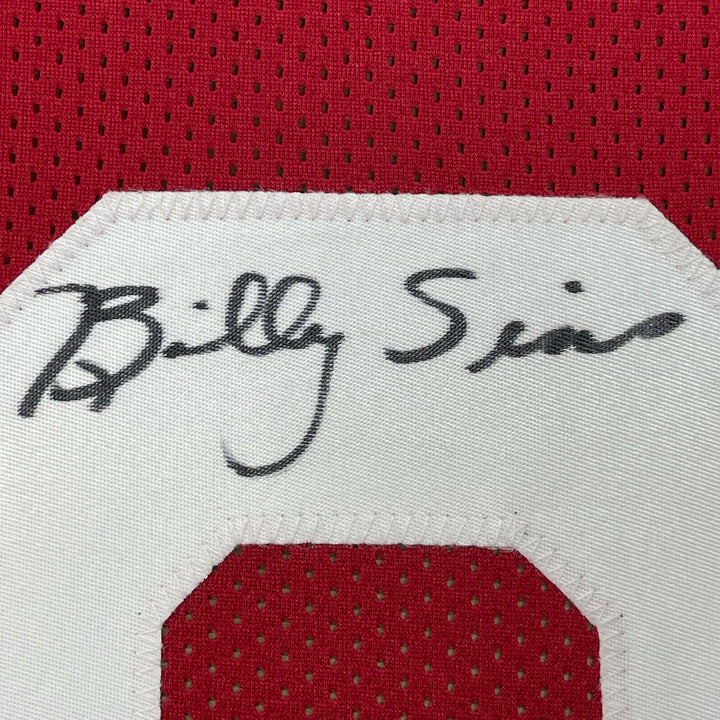 Framed Autographed/Signed Billy Sims 78 HT 33x42 Oklahoma Maroon Jersey JSA COA