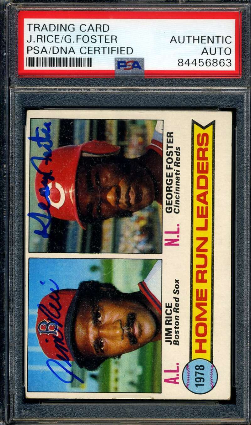 George Foster Jim Rice PSA DNA Signed 1979 Topps HR Leaders Autograph