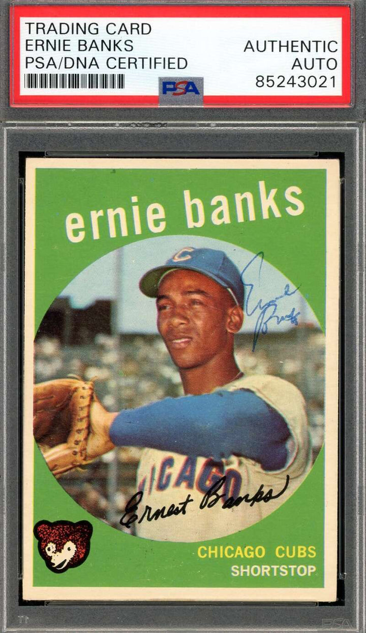 Ernie Banks PSA DNA Vintage Signed 1959 Topps Autographed