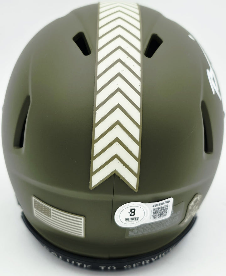 Brian Urlacher Auto Bears Army 2022 Salute To Service Speed Mini Helmet USA BAS