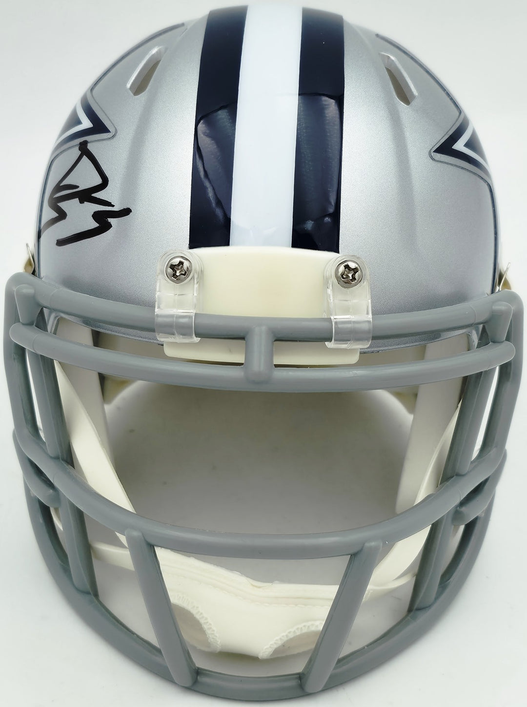 George Pickens Signed Dallas Cowboys Silver Speed Mini Helmet JSA Witness