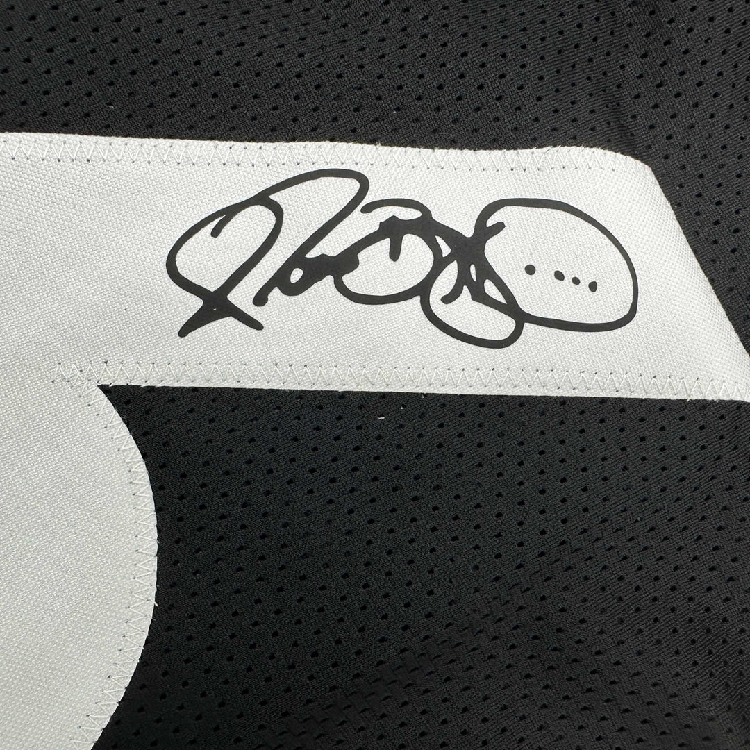 Facsimile Autographed Jerome Bettis Pittsburgh Black Reprint Jersey Size Mens XL