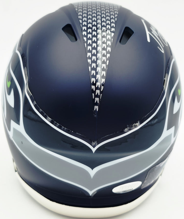 Jason Myers Signed Seahawks Blue Speed Mini Helmet MCS COA