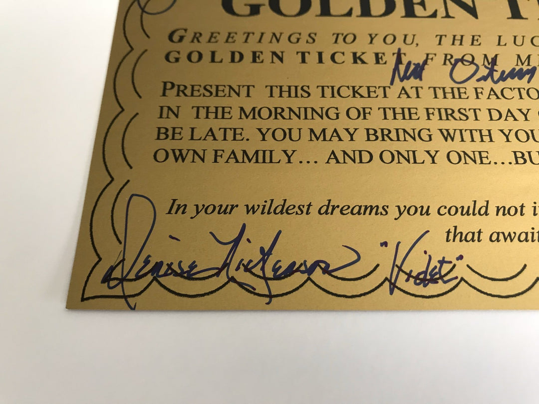 Willy Wonka All Kids x5 Signed Framed Golden Ticket JSA COA Autograph Movie Cast
