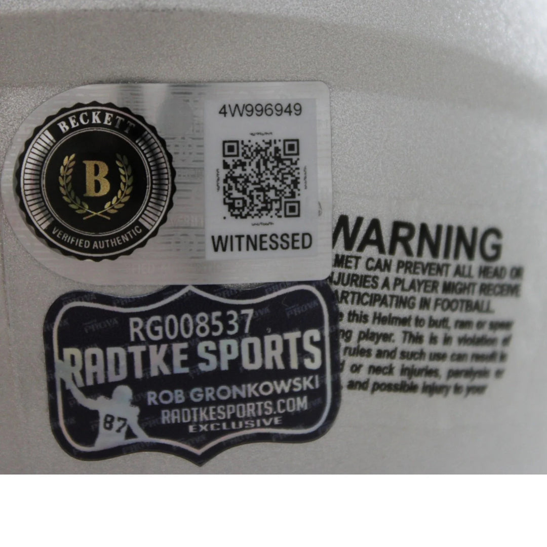 Rob Gronkowski Autographed New England Patriots Mini Helmet Beckett WIT 58339