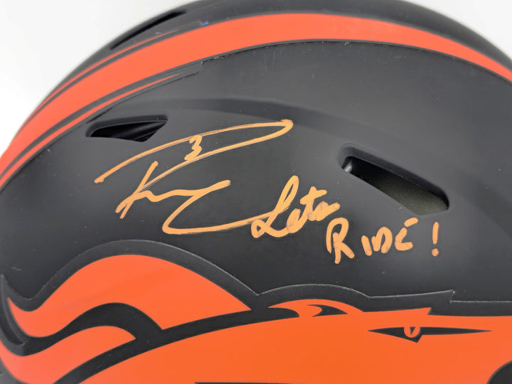 Russell Wilson Auto Broncos Eclipse Black Full Size Auth Helmet Lets Ride