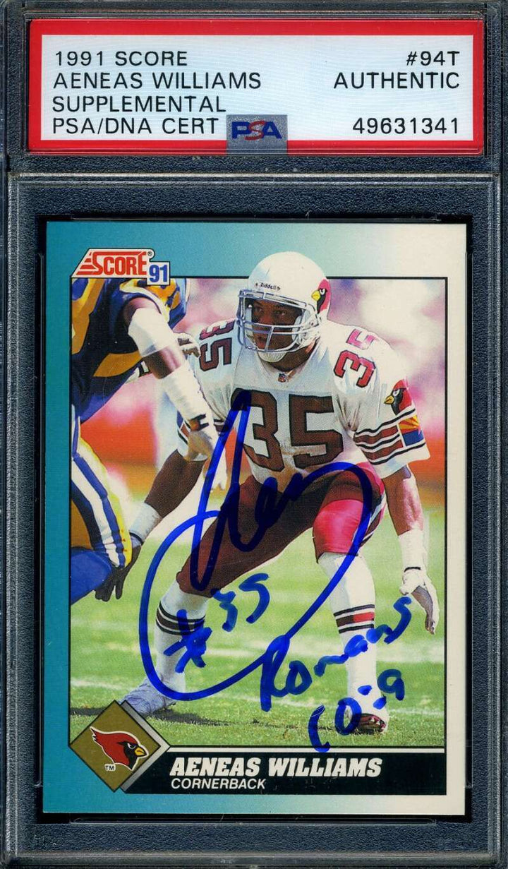 Aeneas Williams PSA DNA Signed 1991 Score Rookie Autograph
