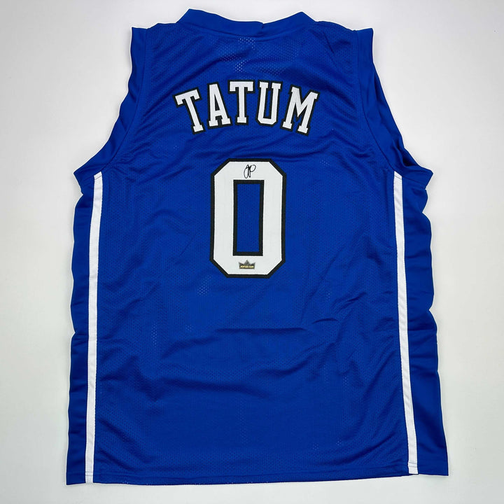 Facsimile Autographed Jayson Tatum Duke Blue Reprint Jersey Size Men's XL