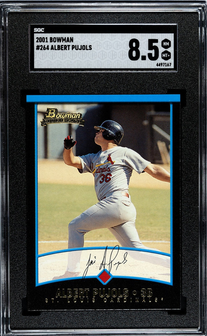 Albert Pujols 2001 Bowman Rookie  Card RC #264 SGC Graded 8.5 NM-MT+ -Cardinals