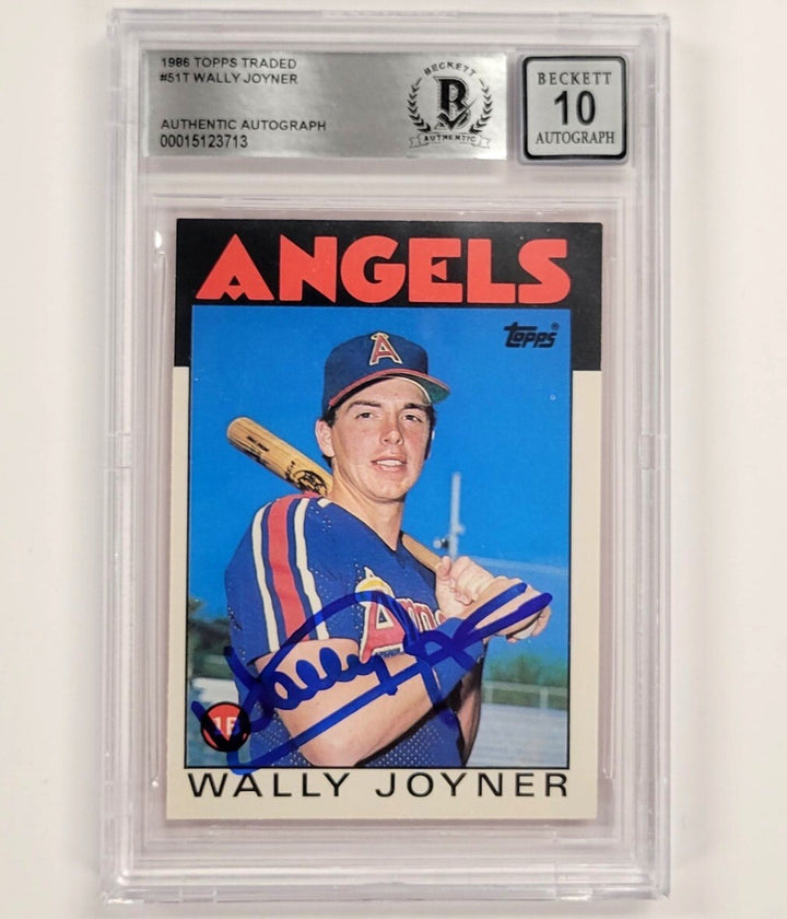 Wally Joyner signed 1986 Topps Traded RC rookie card BAS BGS 10 autograph auto A