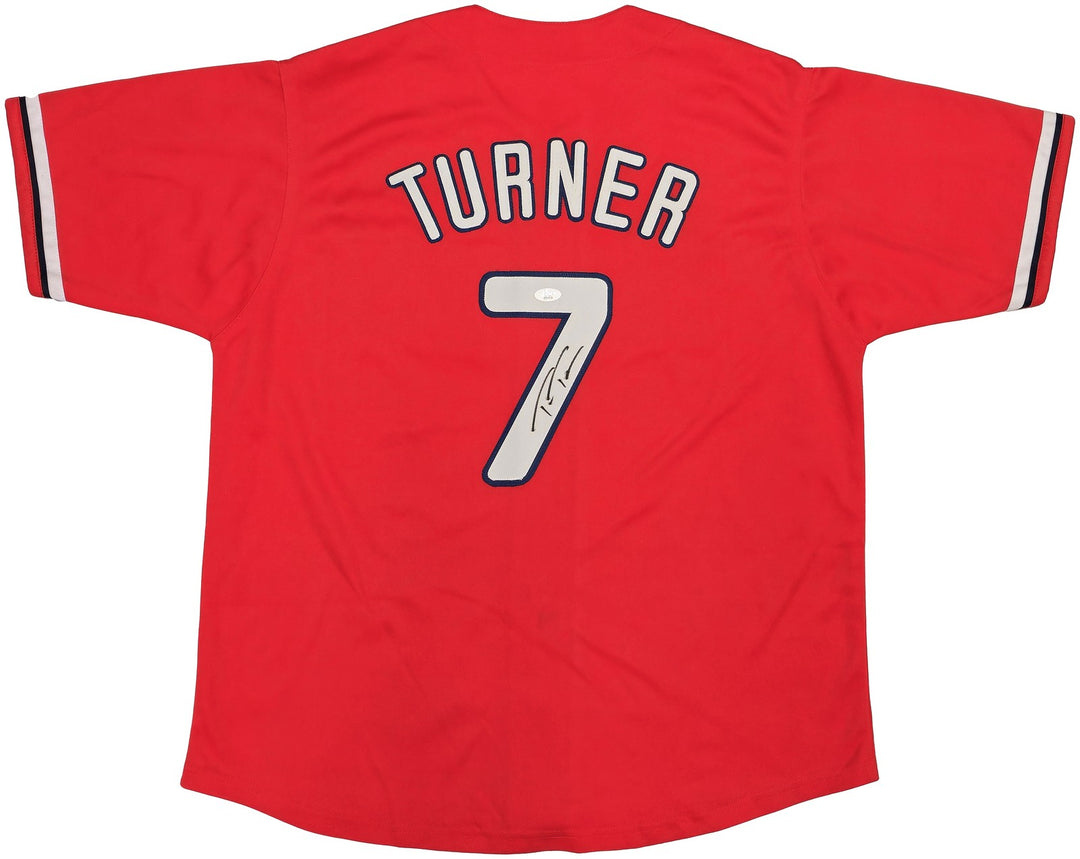 Philadelphia Phillies Trea Turner Signed Red Jersey JSA