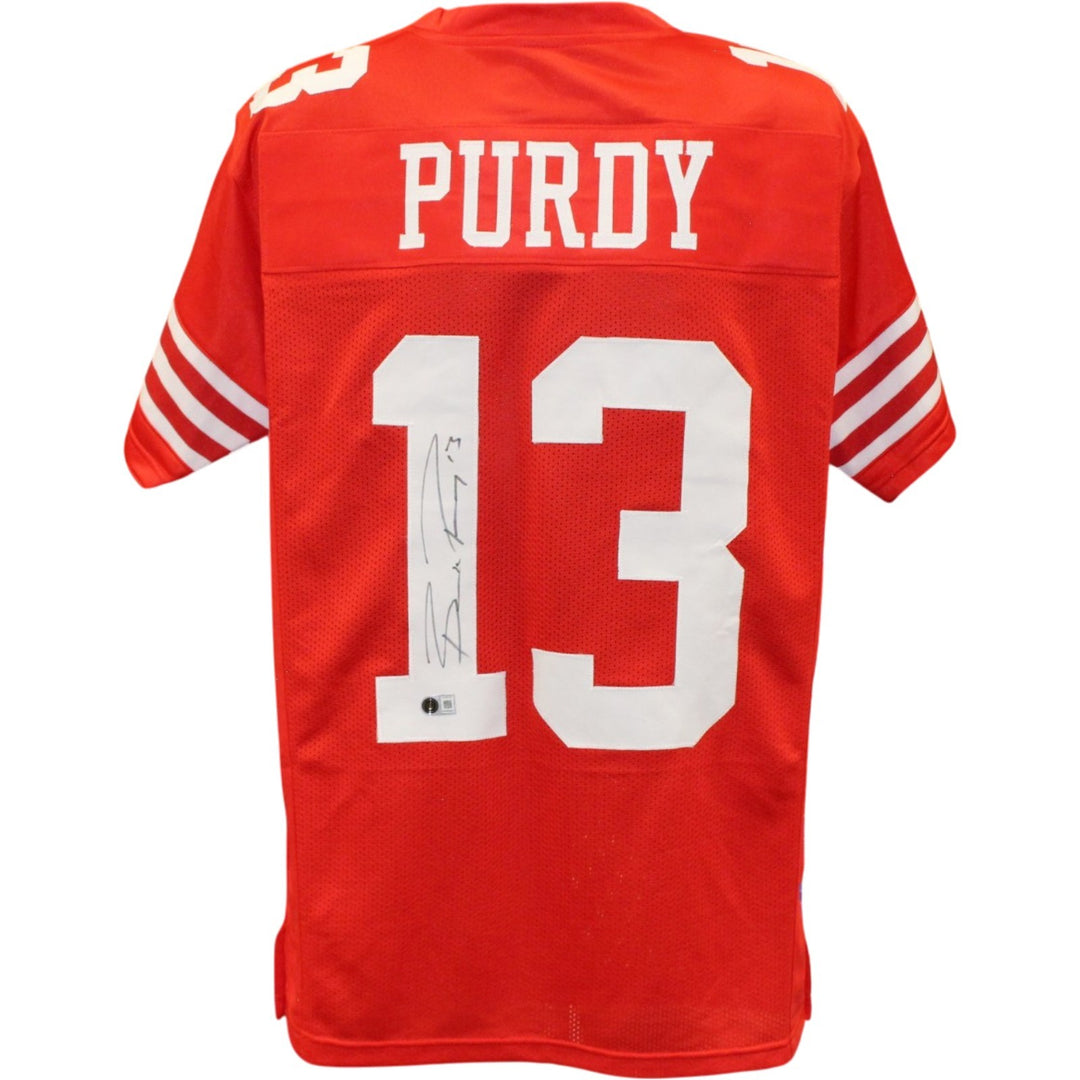 Brock Purdy Autographed/Signed Pro Style Red Sz XL Jersey Beckett Witness 56921