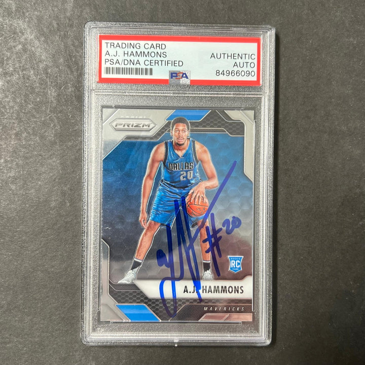 2016-17 Panini Prizm #159 A.J Hammons Signed Card AUTO PSA Slabbed Dallas Maveri