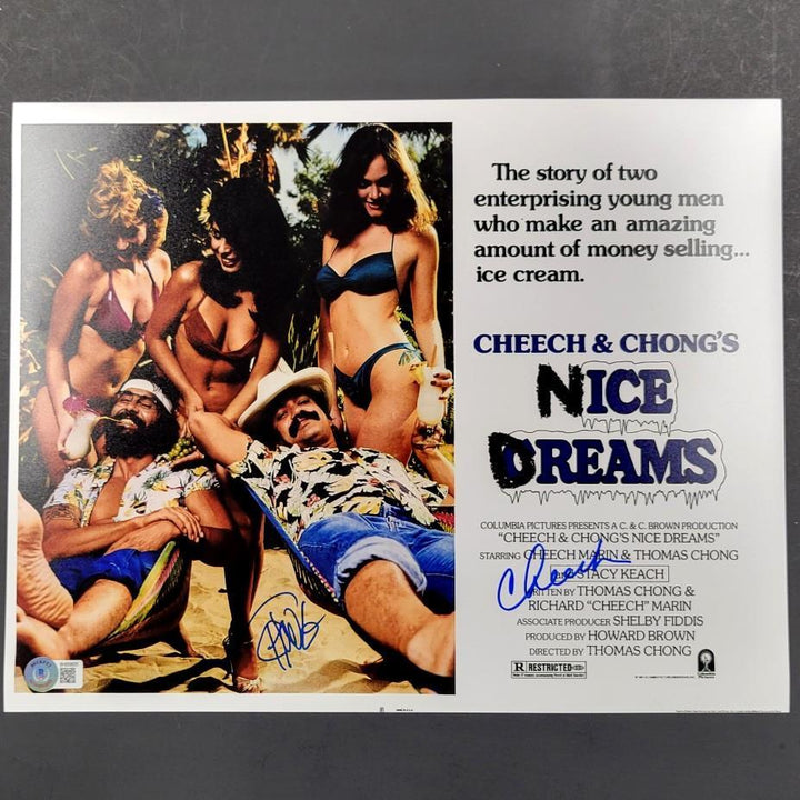 Cheech Marin and Tommy Chong signed Nice Dreams 11x14 photo (A) Beckett BAS Holo
