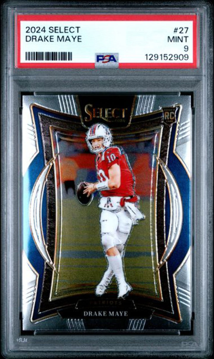 Graded 2024 Panini Select Drake Maye #27 Rookie RC Football Card PSA 9 Mint
