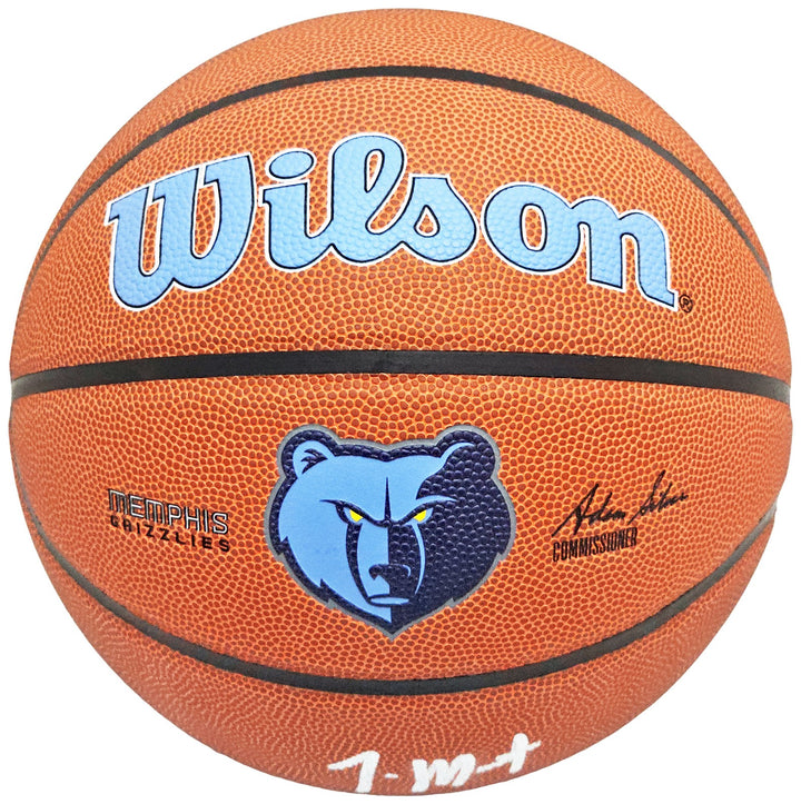 Ja Morant Signed Composite Leather Memphis Grizzlies Logo Basketball Beckett