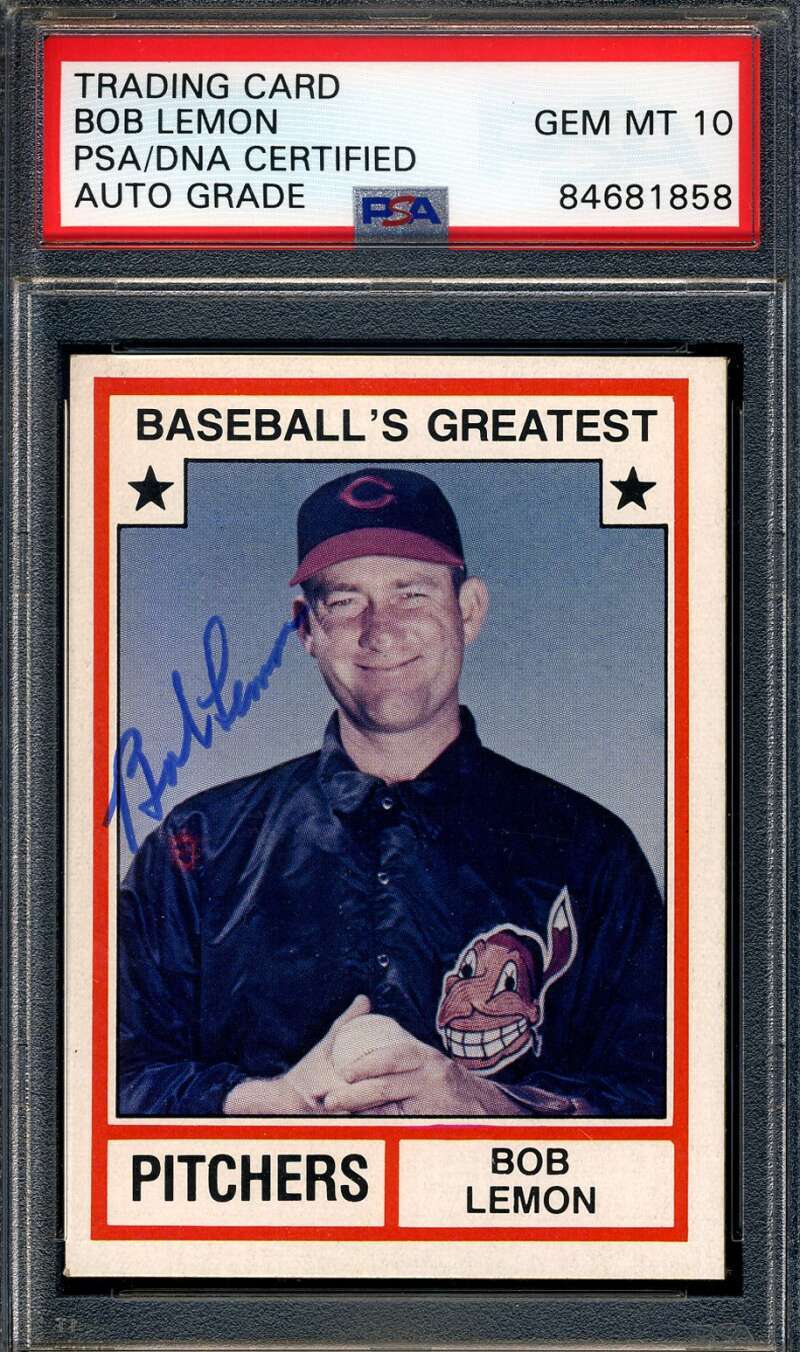 Bob Lemon Gem Mint 10 PSA DNA Signed 1982 TCMA Baseballs Greatest Autograph