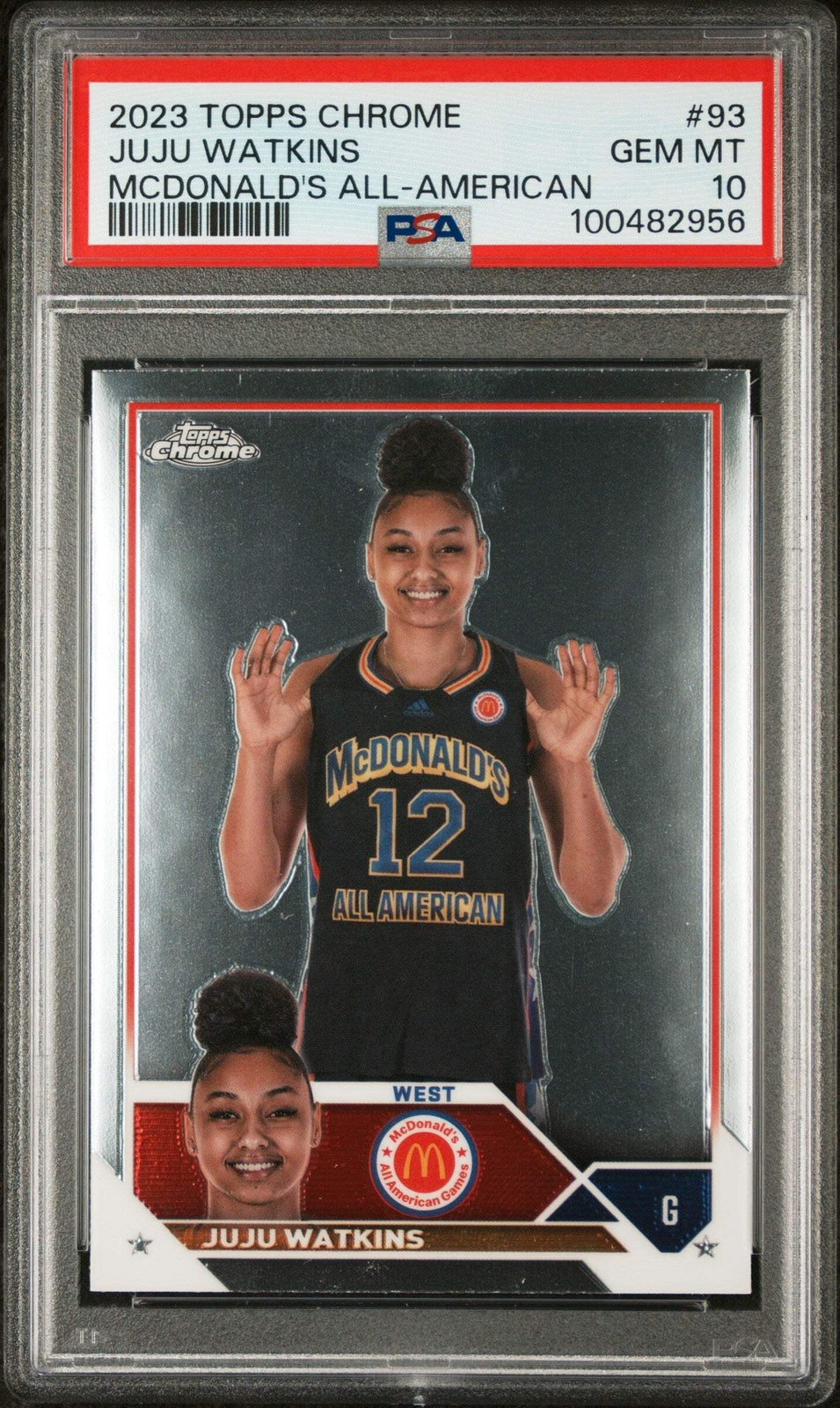 Graded 2023 Topps Chrome JuJu Watkins #93 All American RC Basketball Card PSA 10