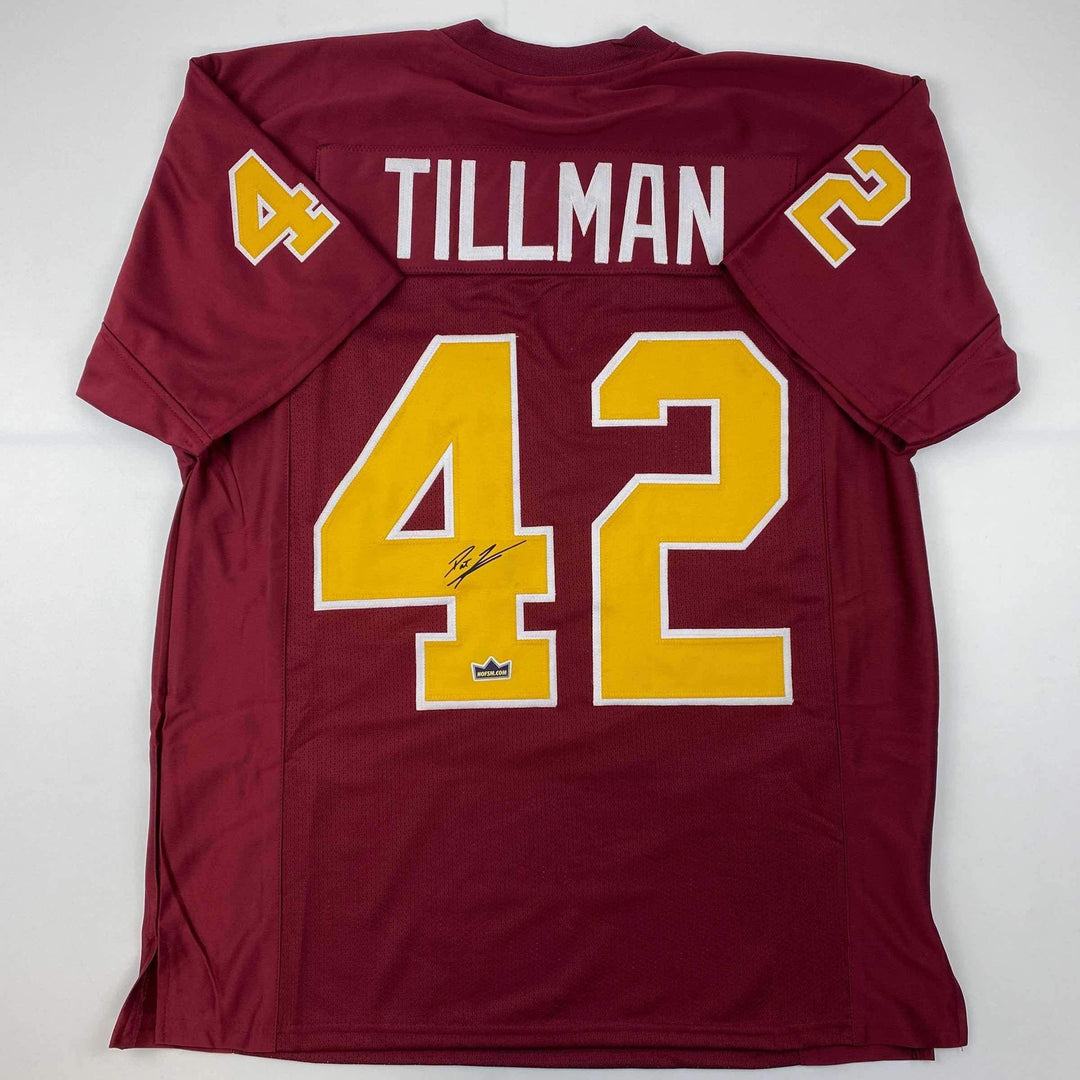 Facsimile Autographed Pat Tillman Arizona State Red Reprint Laser Jersey Mens XL