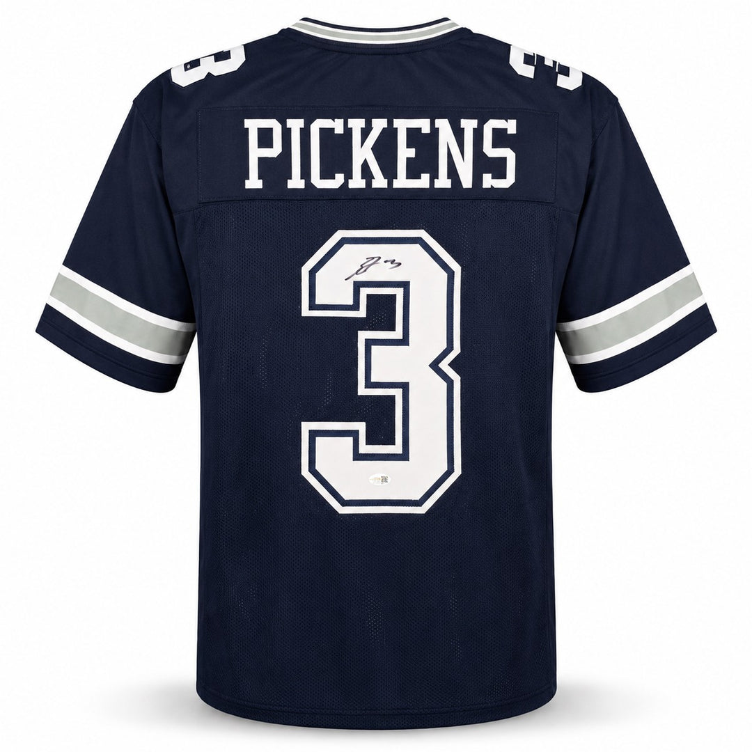 Dallas Cowboys George Pickens Autographed Blue Jersey JSA Witness