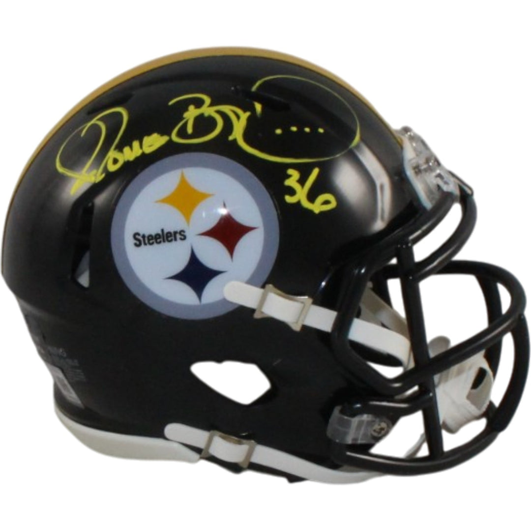 Jerome Bettis Signed Pittsburgh Steelers Mini Helmet Beckett Witnessed 57533