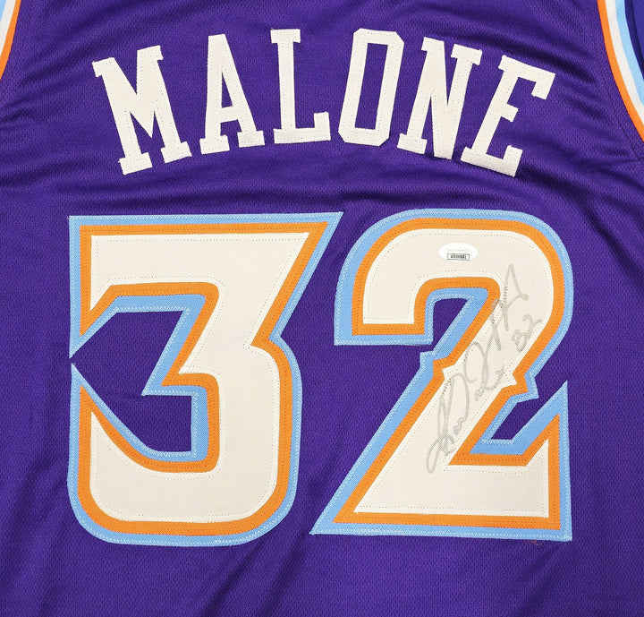 Utah Jazz Karl Malone Autographed Signed Purple Jersey JSA