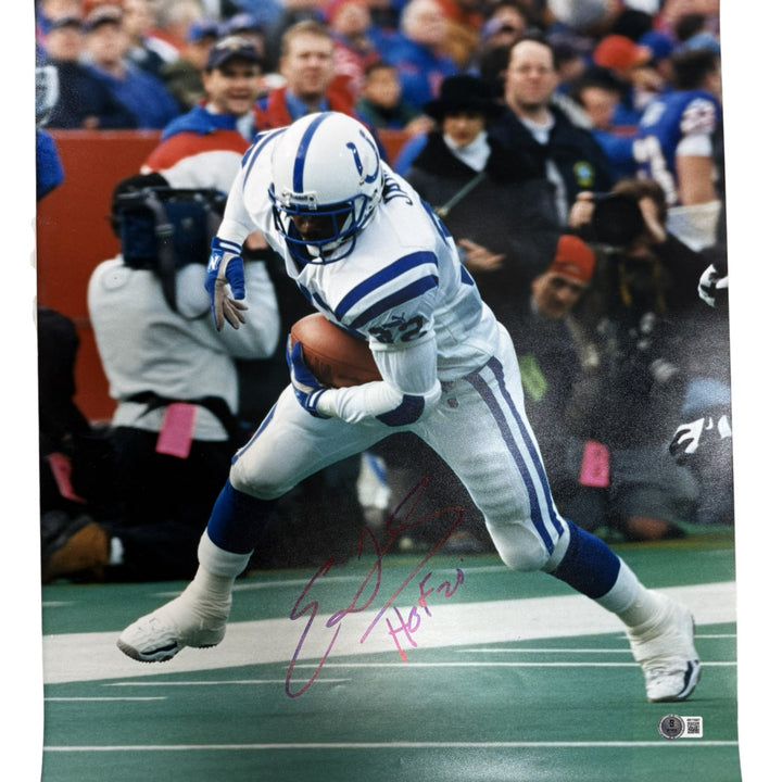 Edgerrin James Autographed Indianapolis Colts 16x20 Photo HOF Beckett W 54258