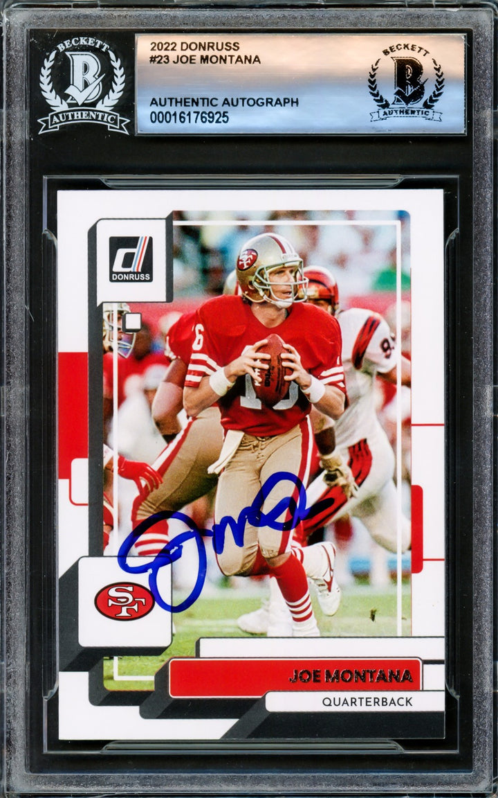 Joe Montana Autographed Signed 2022 Donruss Card 23 San Francisco 49ers Beckett