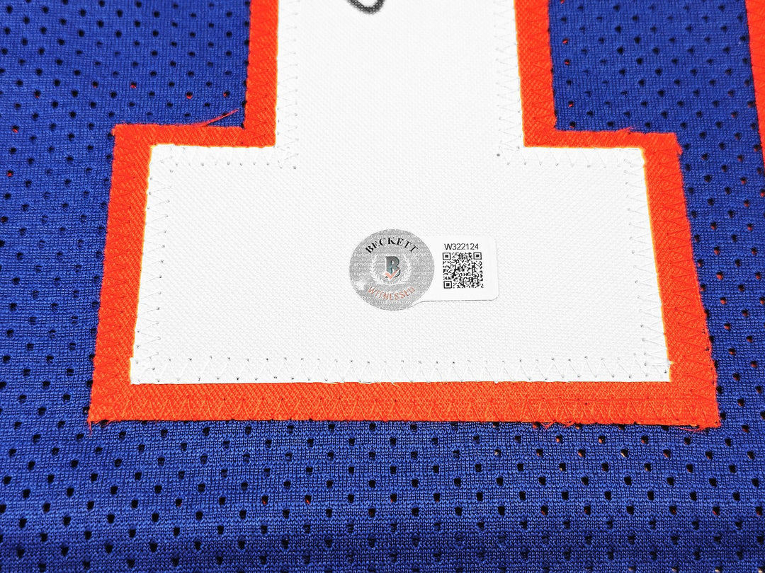 Buffalo Bills Jim Kelly Signed Blue Jersey Beckett Witness