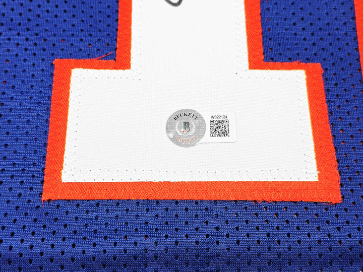 Buffalo Bills Jim Kelly Signed Blue Jersey Beckett Witness