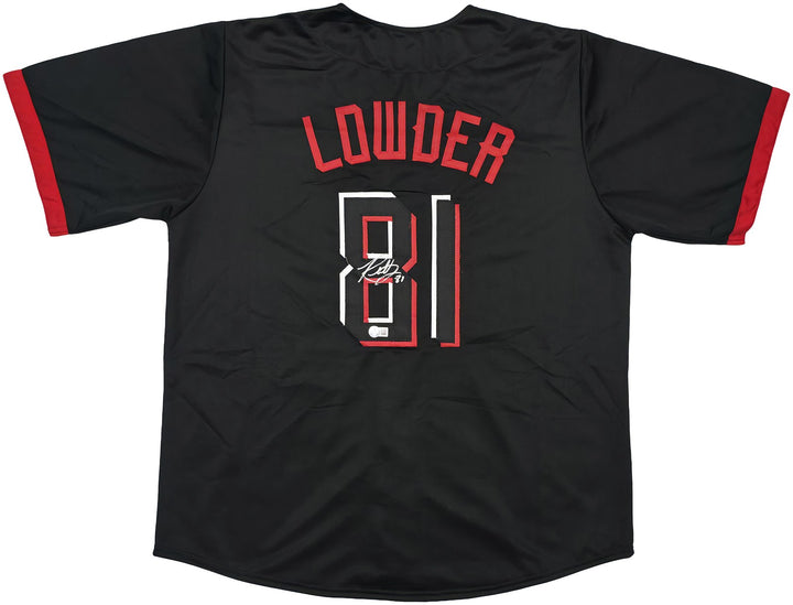 Cincinnati Reds Rhett Lowder Signed Black Jersey Beckett Witness