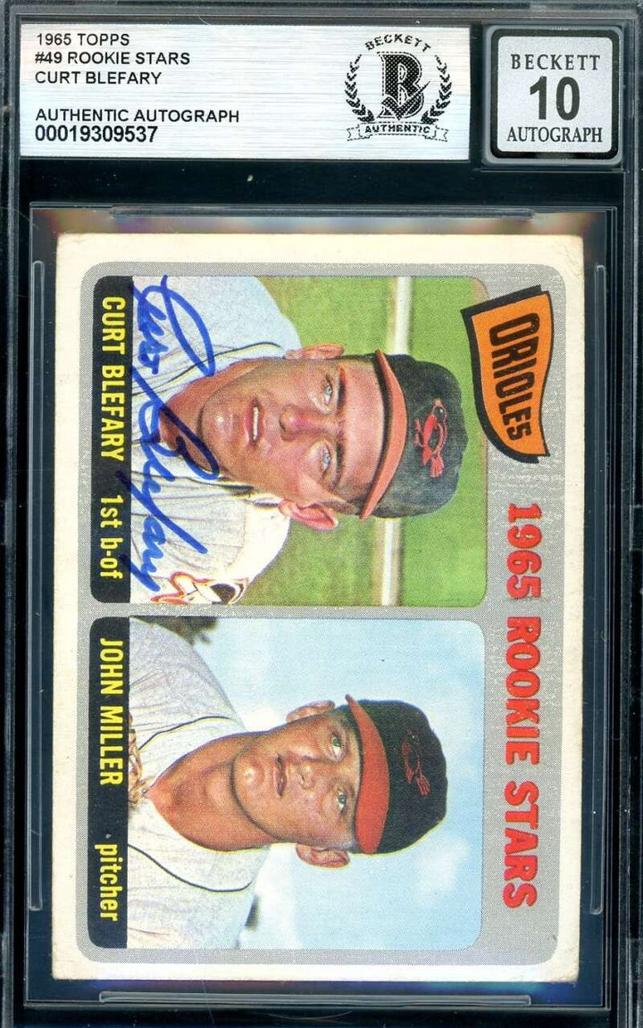 Curt Blefary Gem Mint 10 Beckett BAS Signed 1965 Topps Rookie Stars Autograph