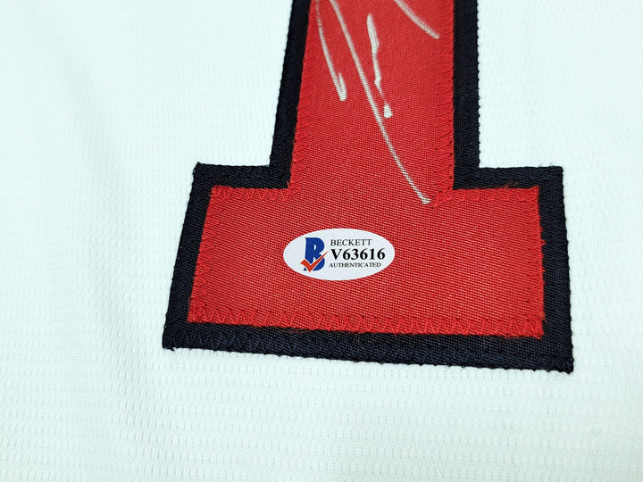 Atlanta Braves Ronald Acuna Jr. Signed White Nike Jersey Size Large Beckett