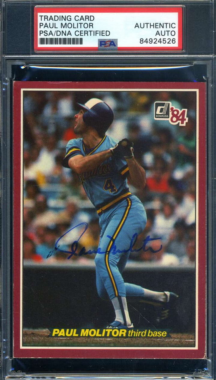 Paul Molitor PSA DNA Coa Signed 1984 Donruss Action All Stars Autograph