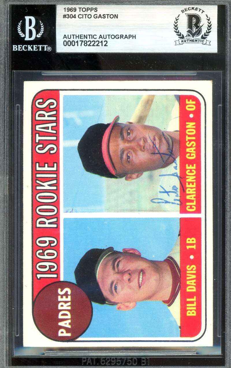 Cito Gaston Beckett BAS Vintage Signed 1969 Topps Rookie Autograph