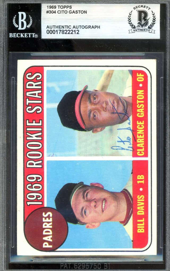 Cito Gaston Beckett BAS Vintage Signed 1969 Topps Rookie Autograph